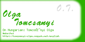 olga tomcsanyi business card